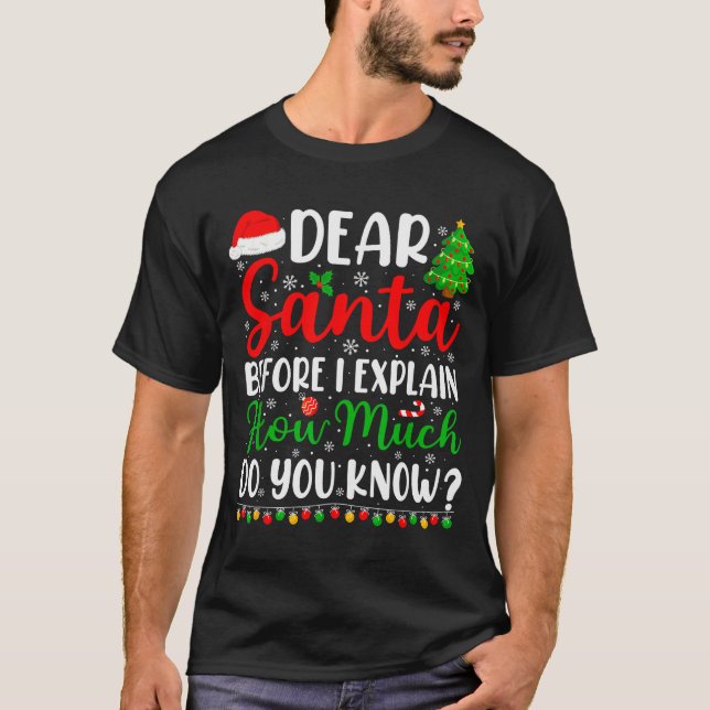 Camiseta Dear Santa I Can Explain Shirt Kids Boys Funny Chr (Frente)