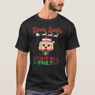 Camiseta Dear Santa It Was His Fault Siblings Matching Xmas