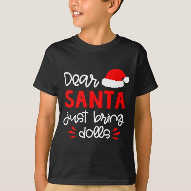 Camiseta Dear Santa Shirt Funny Matching Family Christmas P (Frente)