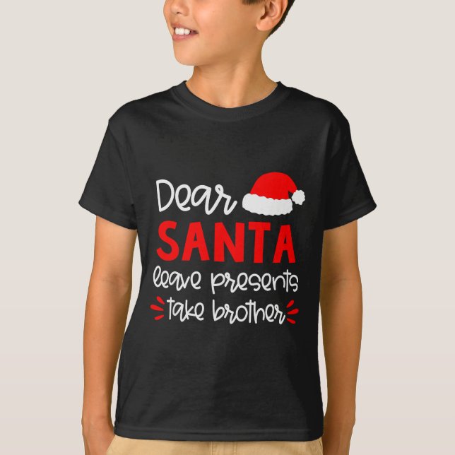 Camiseta Dear Santa Shirt Siblings Matching Family Christma (Frente)