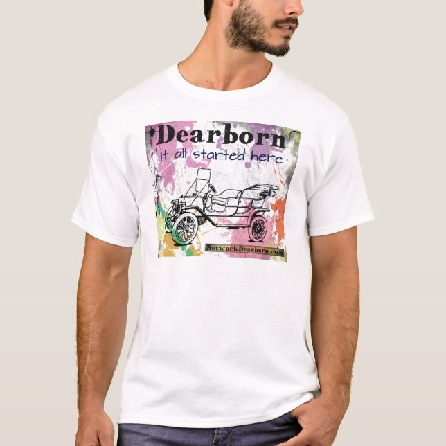 Camiseta Dearborn - ele todo o começado aqui - roupa (Frente)