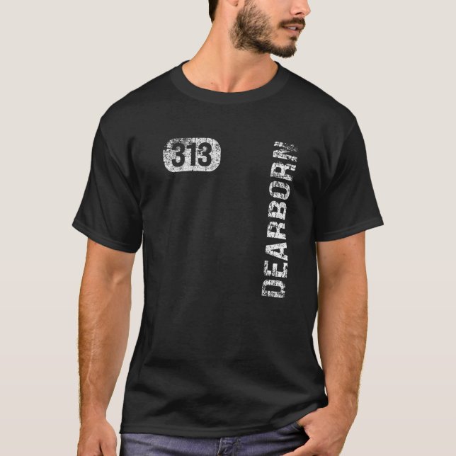 Camiseta Dearborn Michigan 313 Area Code Vintage Retro (Frente)