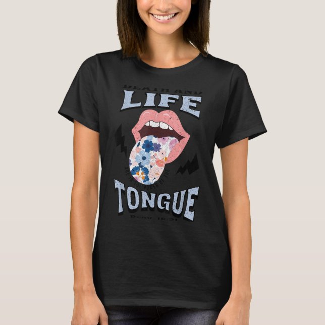 Camiseta Death And Life Tongue Christian  (Frente)