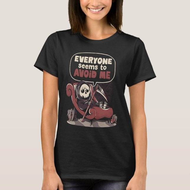 Camiseta Death Issues Funny Halloween Skull Grim Reaper Ske (Frente)