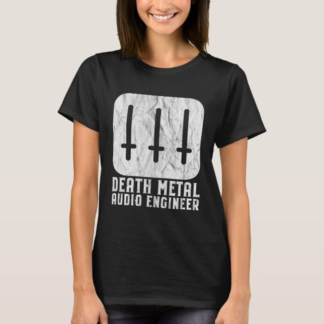 Camiseta Death Metal Audio Engineer Inverted Crosses Sound  (Frente)