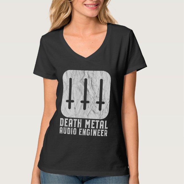Camiseta Death Metal Audio Engineer Inverted Crosses Sound  (Frente)