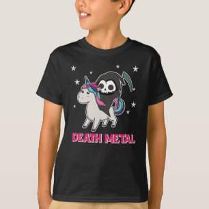 Camiseta Death Metal - Death Riding Unicorn Funny Unicorn