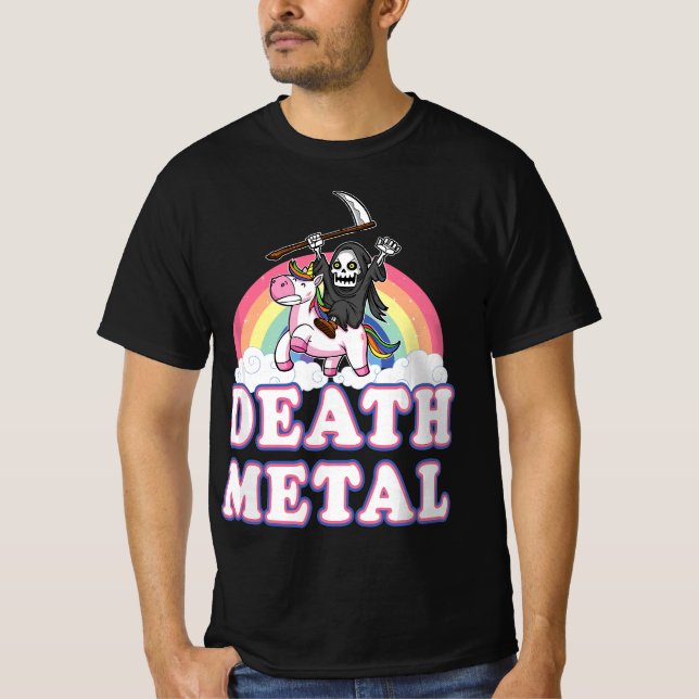 Camiseta Death Metal Rock Music Rainbow Grim Reaper (Frente)