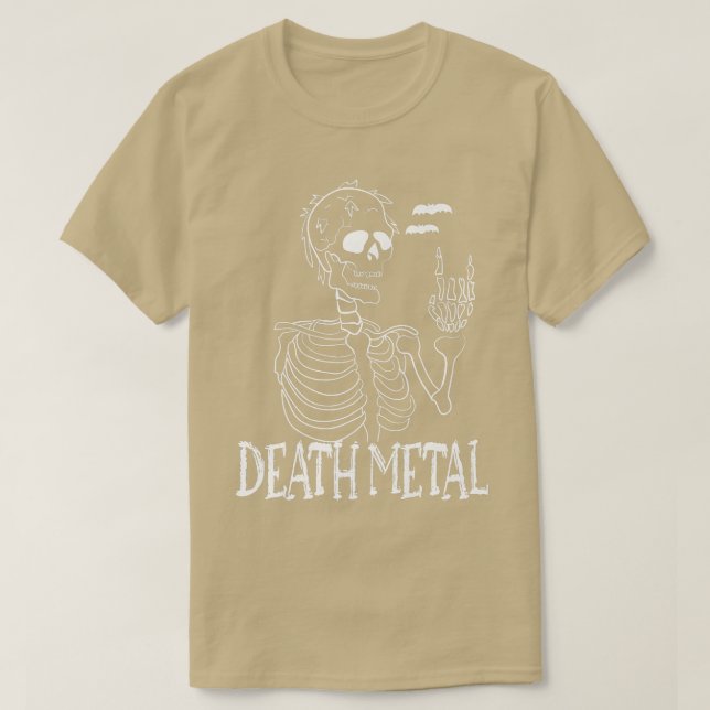 Camiseta Death Metal Skeleton Goth Music Black Metal Punk B (Frente do Design)