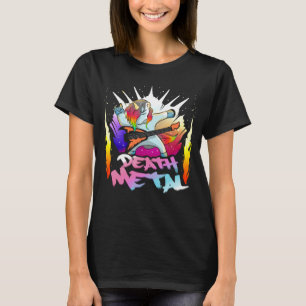 Camiseta Death Metal Unicorn no Palco Rainbow Fire