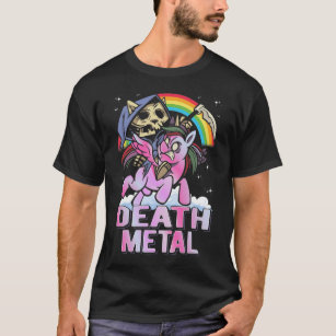 Camiseta Death Metal Unicorn Reaper Rainbow
