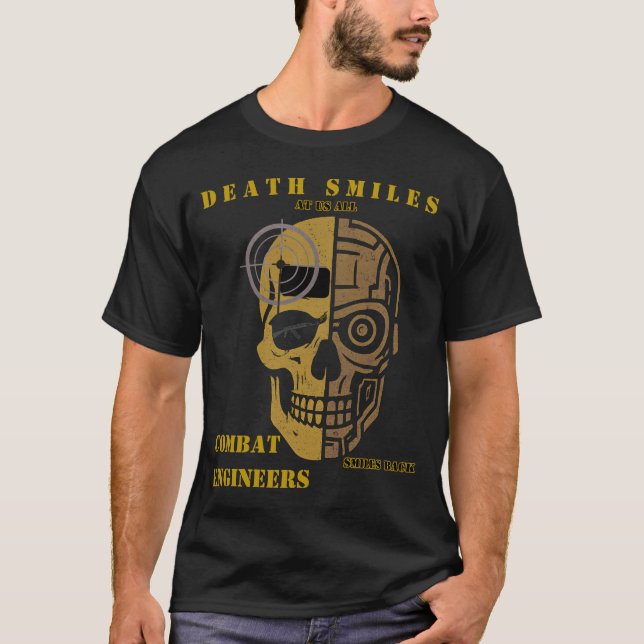 Camiseta Death Smiles Combat Engineer Skull Shirt (Frente)