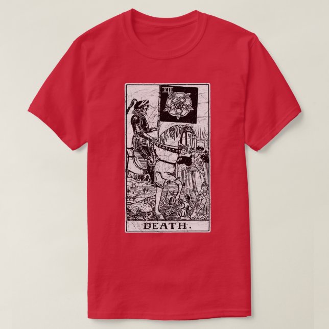 Camiseta Death Tarot Card Major Arcana, contador de fortuna (Frente do Design)