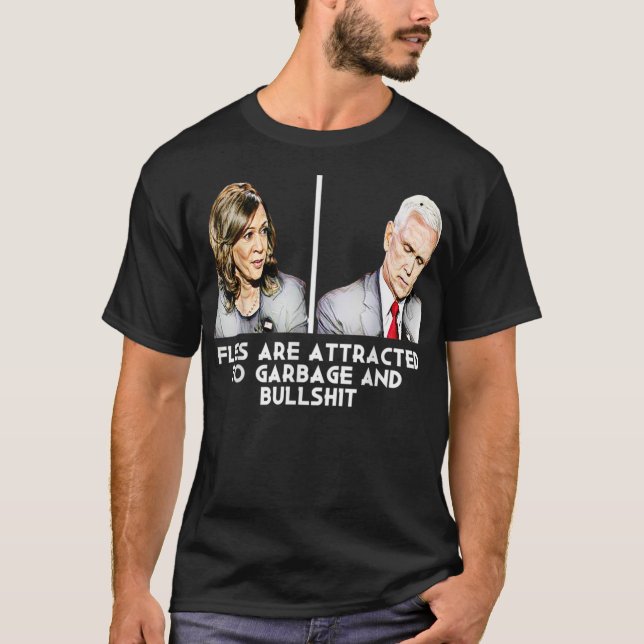 Camiseta Debate Engraçado Mike Pence Fly (Frente)