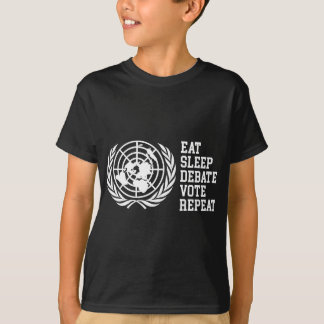 Camiseta Debate Repetir Modelo de Logotipo da ONU Nações Un