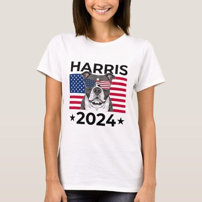 Camiseta Debate sobre as eleições Kamala Harris 2024 Pitbul (Frente)