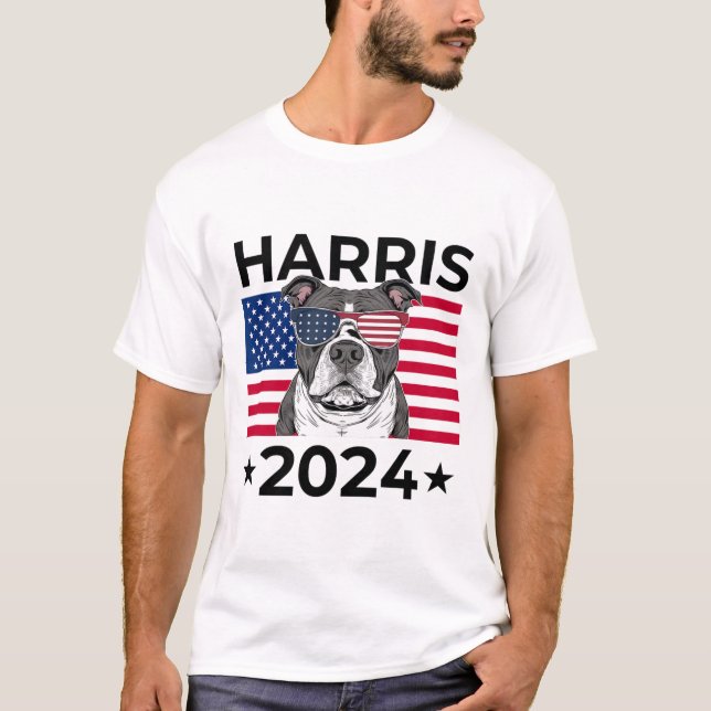 Camiseta Debate sobre as eleições Kamala Harris 2024 Pitbul (Frente)