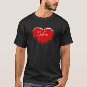 Camiseta Debra do Coração Desenhada à Mão - Nome Coraç