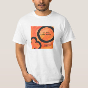 Camiseta Década Birthdday da laranja 30