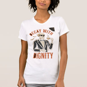 Camiseta Decaimento Com Dignidade Vintage Esqueleto Café Ha