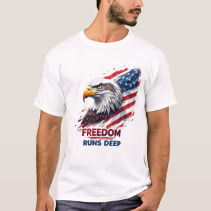 Camiseta Decal de Orgulho Patriótico EUA Liberdade Profunda