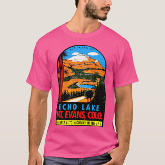 Camiseta Decal de Viagens vintage de Eco Lake Mt Evans Colo