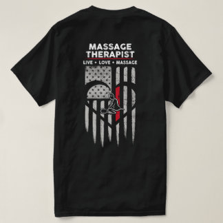 Camiseta Decal do Terapista de Massagem de Bandeira dos EUA