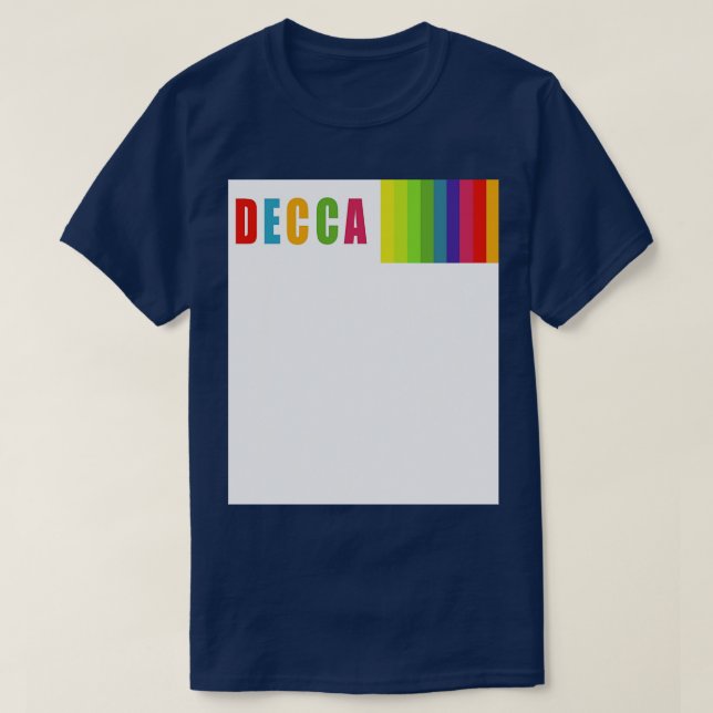 Camiseta Decca registra vinil arco-íris (Frente do Design)