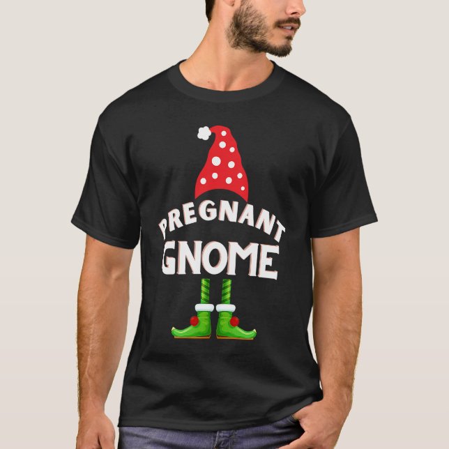 Camiseta December Holidays Family Fashion Gnomes Pregnant M (Frente)
