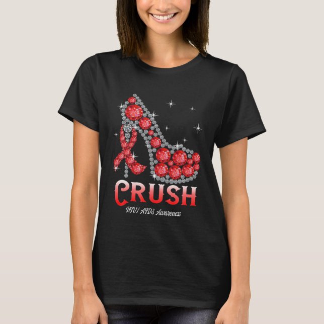 Camiseta December Red Ribbon High Heel Warrior HIV AIDS Awa (Frente)