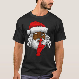 Camiseta Decência do Natal do Papai Noel Africano Americano