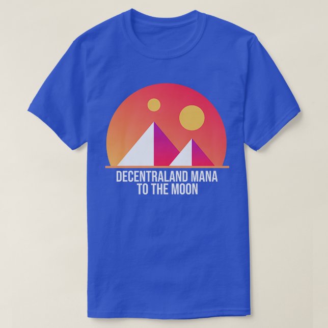 Camiseta Decentraland MANA ao Astronauta Cripto da Lua Pré (Frente do Design)