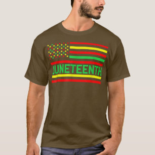 Camiseta Décima Junta EUA Bandeira Negro Dia Histórico Libe