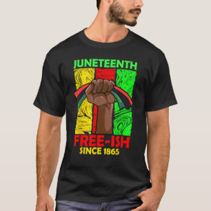 Camiseta Décima Junta Grátis Desde 1865 Fist Negra Pan Afri