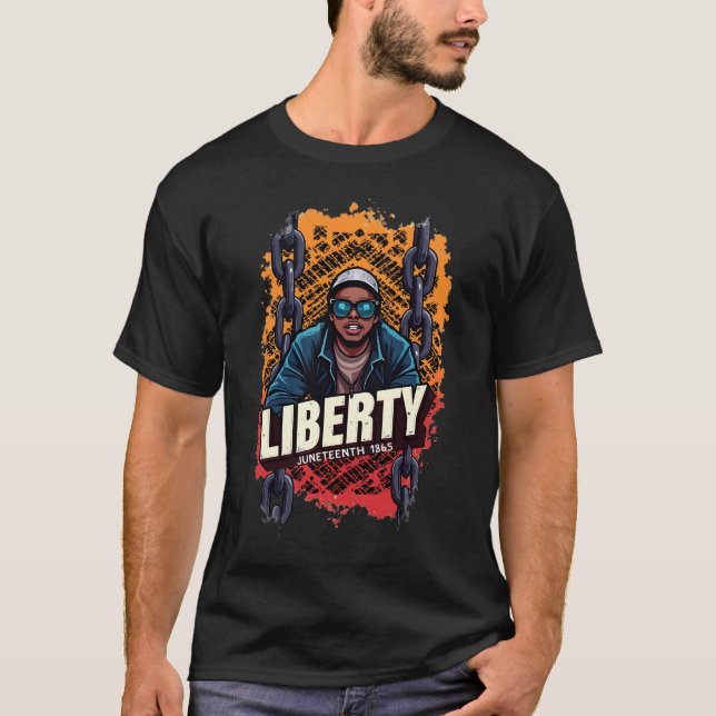 Camiseta Décima Junta "LIBERDADE" sobre cadeias quebradas a (Frente)
