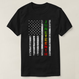 Camiseta Décima Sétima Bandeira Americana Negra