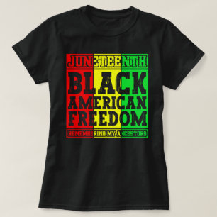Camiseta Décima Sétima Liberdade Negra Americana Lembrando