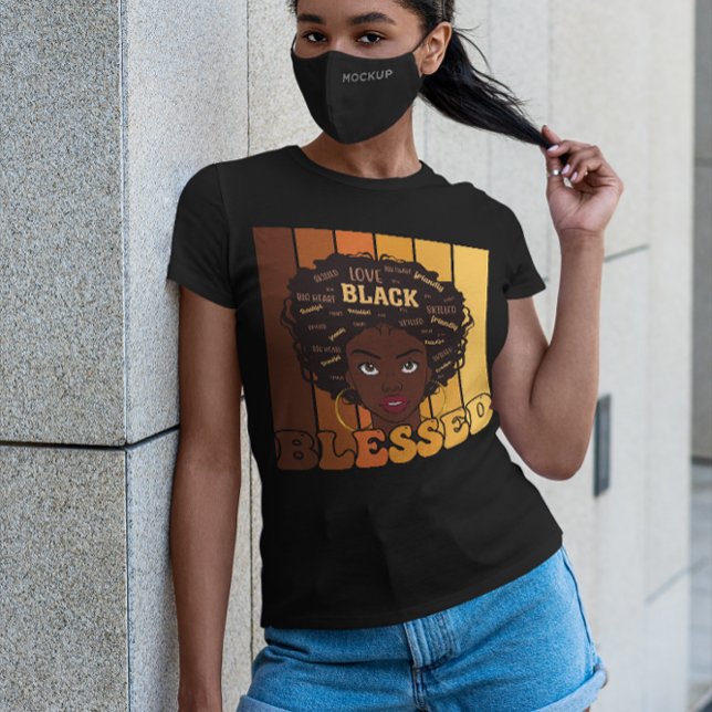 Camiseta Décima Sétima Melanina Black African American Girl (Criador carregado)