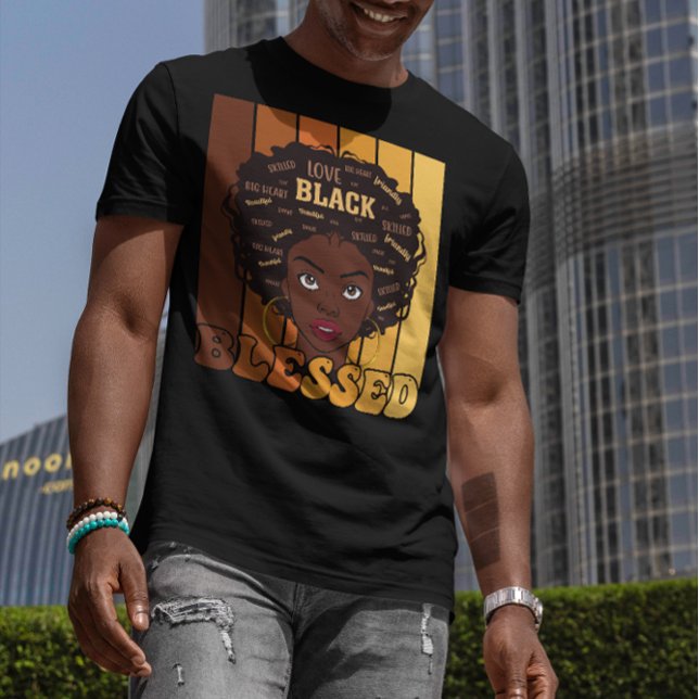 Camiseta Décima Sétima Melanina Black African American Girl (Criador carregado)