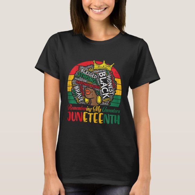 Camiseta Décima Sétima Mulher Afro Lembrando Ancestores Men (Frente)