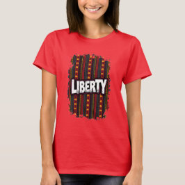 Camiseta Décima sétima palavra "LIBERTY" numa patente de ke