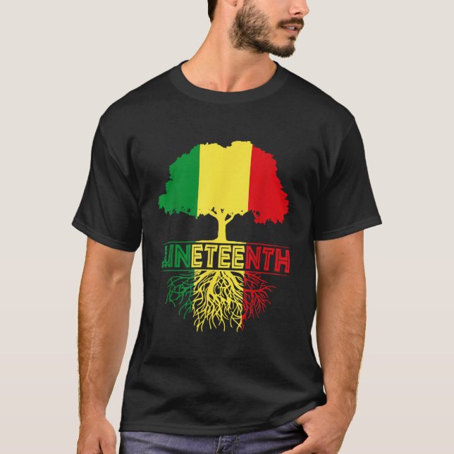 Camiseta Décima Sexta Árvore Raiz Africana Afro-Orgulho de  (Frente)
