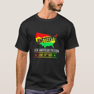 Camiseta Décima Sexta Liberdade Africana Bandeira Negra