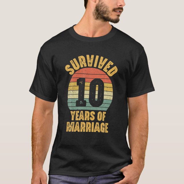 Camiseta Décimo aniversário de Casamento de 10 anos (Frente)