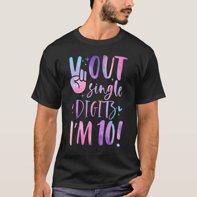 Camiseta Décimo Aniversário, Dígitos De Solteiro Do Anivers (Frente)