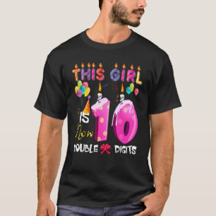 Camiseta Décimo aniversário Dígitos duplos de menina de 10