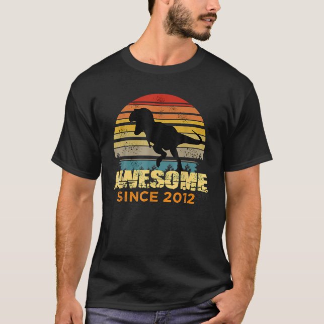 Camiseta Décimo Aniversário Dinossauro 10 Anos Menino Fantá (Frente)