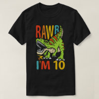Décimo aniversário Dinossauro T Rex Rawr Eu tenho 