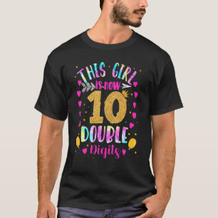 Camiseta Décimo Aniversário Esta Garota Tem Agora 10 Dígito
