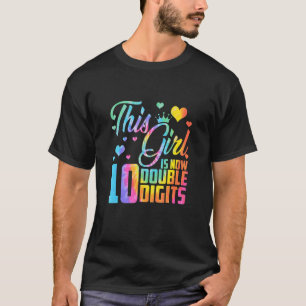 Camiseta Décimo Aniversário Esta Garota Tem Agora 10 Dígito
